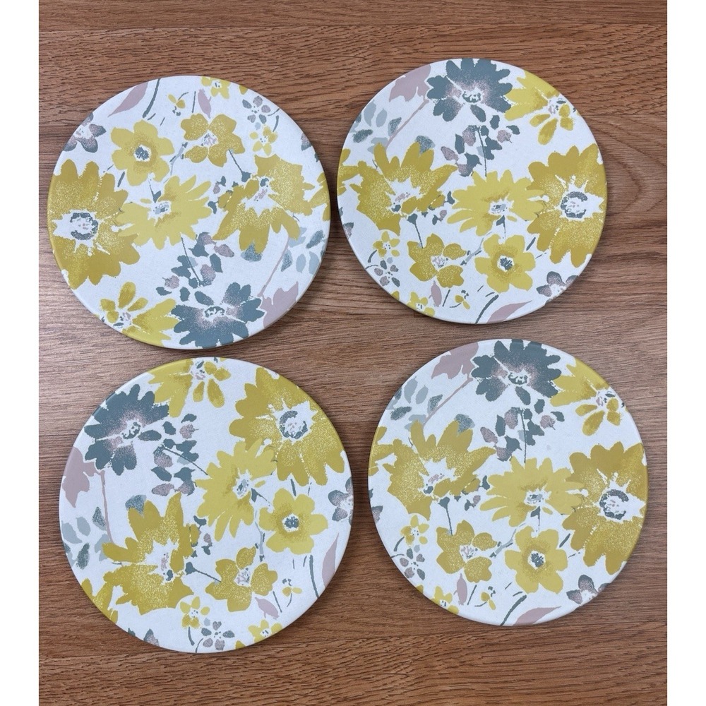 Set of 4‎ Bee & Willow Tid Bit Floral Melamine 6.75" Plates NEW